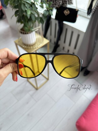 Slnečné okuliare so žltými sklami - čierne A1063