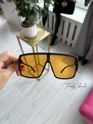Slnečné okuliare s oranžovými sklami - čierne A1063a