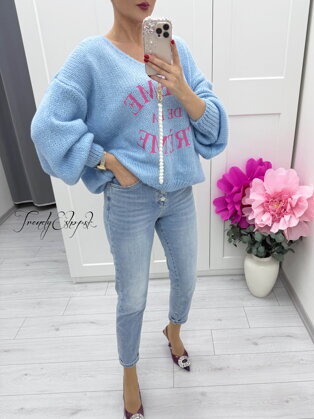 Sveter CREME DE LA CREME - modrý C194