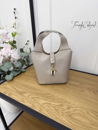 KOŽENÁ mini kabelka so zámkom - fango C1084