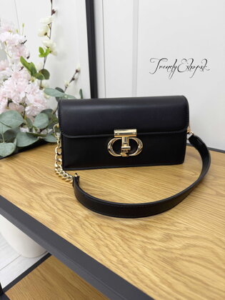 Pevná crossbody kabelka "GR"  čierna C1093