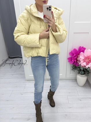 Žltá prešívaná páperová bunda s kapucňou MAC STUDIO C310