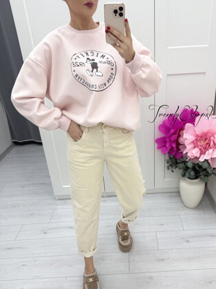 Svetloružová mikina MICKEY C239