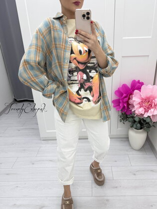 Modro-oranžová károvaná košeľa C225