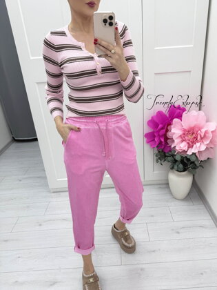 Pohodlné tepláky Georgia - ružové C206