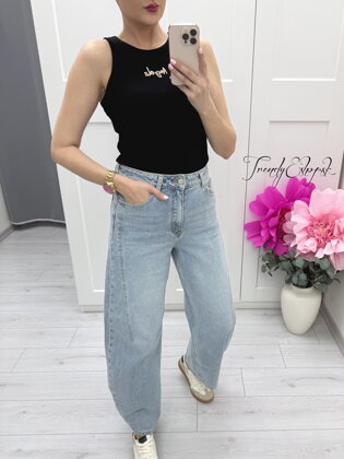 Čierne rebrované tielko ANGELS C443