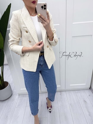 Elegantné žakárové sako Maggie - béžové B310