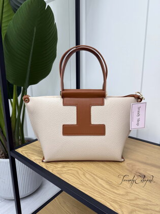 Elegantná kabelka KIM - béžovo-hnedá B536