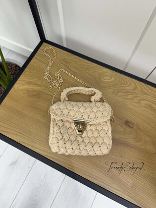 HANDMADE pletená kabelka - béžová B1305