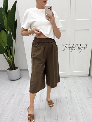 3/4 Nohavice BROWN - B1397