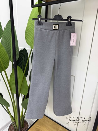 Detské nohavice s nášivkou - sivé B2228