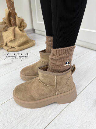 Členkové zateplené čižmy - DEMI - khaki B2346