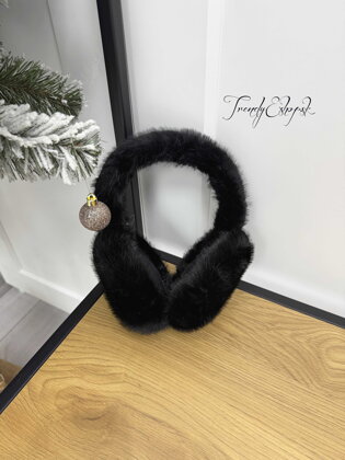 Kožušinové chrániče na uši - čierne B2308