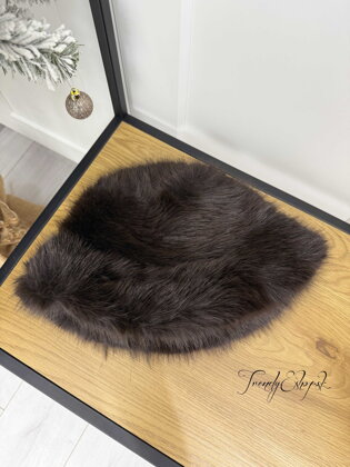 Kožušinový klobúk - tmavohnedý B2319