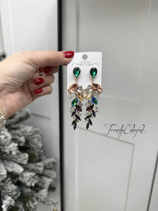 Elegantné náušnice s farebnými kamienkami - B2336