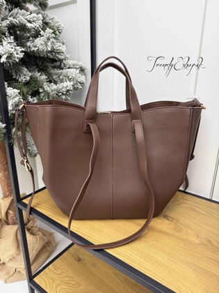 Veľká koženková kabelka Carmen - čokoládová B2281a