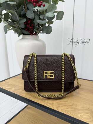 Koženková crossbody kabelka Regina Schrecker - tmavohnedá A2326