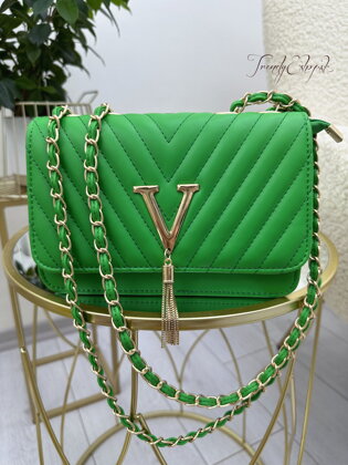 Prešivaná crossbody kabelka Victory s dvojitým ramienkom - zelená N613