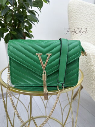 Prešivaná crossbody kabelka Victory - tmavozelená N626 