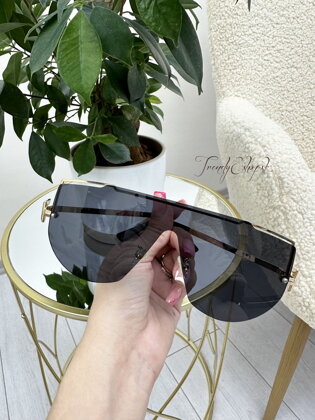 Slnečné okuliare so zlatým rámom Allie - čierne N658