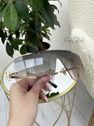 Slnečné okuliare so zlatým rámom Allie - hnedo-ružové N661