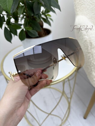 Slnečné okuliare so zlatým rámom Allie - hnedé N662