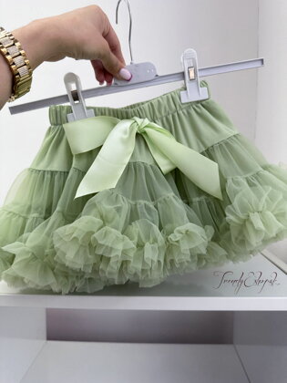 Detská suknička Tutu - Dolly - hráškovo-zelená N789