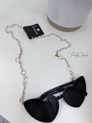 Retiazka na okuliare Pearls - zlatá N1281