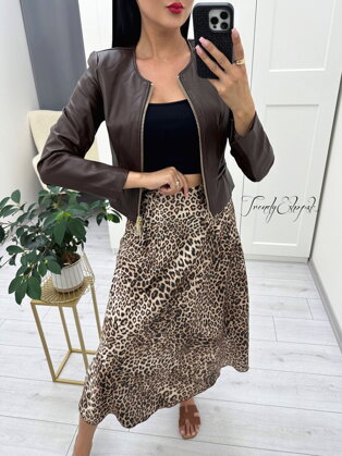 Elegantná koženka Janelle - tmavohnedá N1379