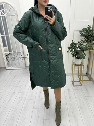 OVERSIZE prešivaná bunda Under - smaragdová N1742