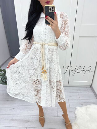 Krajkované šaty Yasmina - biele S567