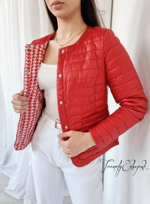 Trendy obojstranná bunda Pepit Ella - červená/ červeno-biela S1531