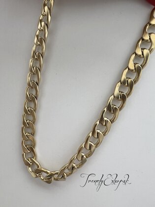 Módny reťazový náhrdelník - zlatý S867a