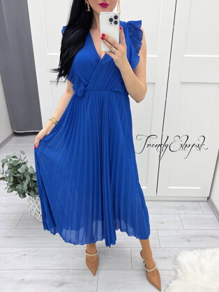 Plisované šaty Hanna - parížske modré S1024