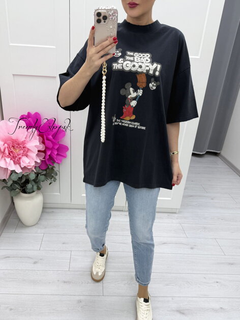 Tričko s postavičkou Mickey Mouse - čierne C2