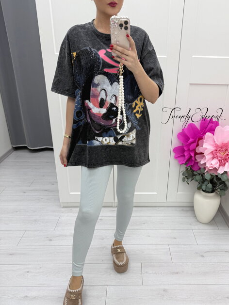 Sivomodré rebrované legíny s riasením na zadku C144