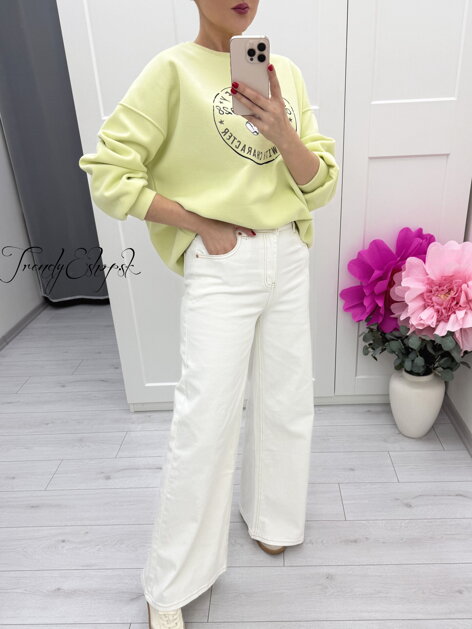 Biele široké SHAKEN džínsy C202