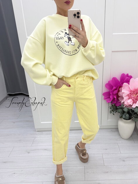 Žlté menčestrové nohavice C306