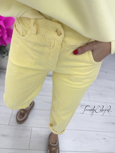 Žlté menčestrové nohavice C306