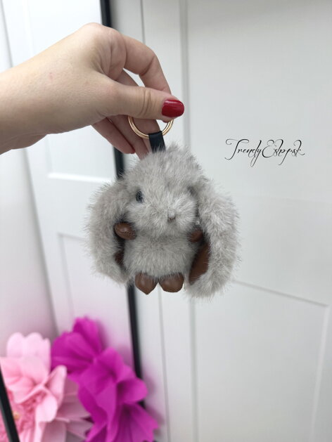 Plyšový prívesok Zajačík - sivo-hnedý C366