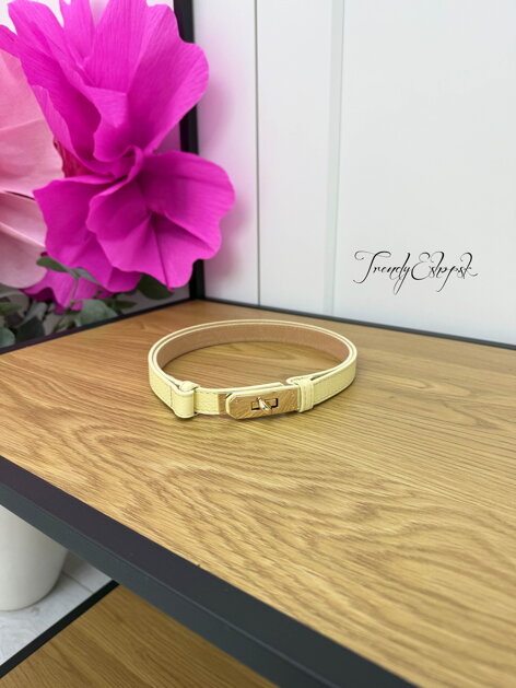 Rastúci kožený opasok - SVETLOŹLTÝ C373