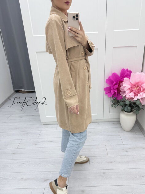 Svetlohnedý jelenicový kabátik C386