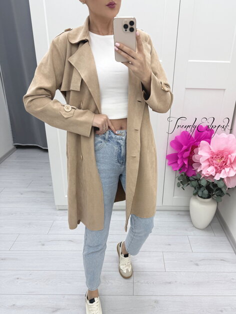 Svetlohnedý jelenicový kabátik C386