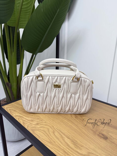 Crossbody kabelka s prešívaním Enrico Coveri - béžová B247