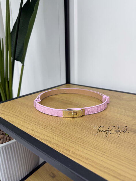 Rastúci kožený opasok - BABY-PINK