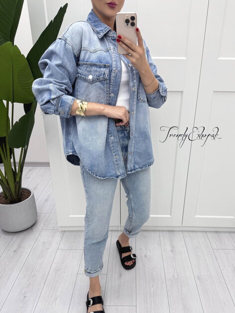 Denim košeľa - modrá B862