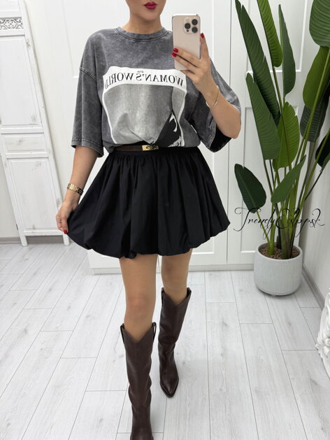 Dlhé oversize tričko Woman´s World - šedé B1784