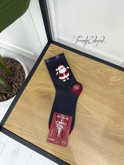 Vianočné ponožky Mikuláš - tmavosivé