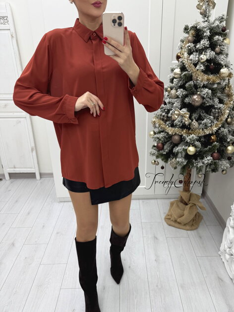 Jednoduchá košeľa Reina - tehlová B2374