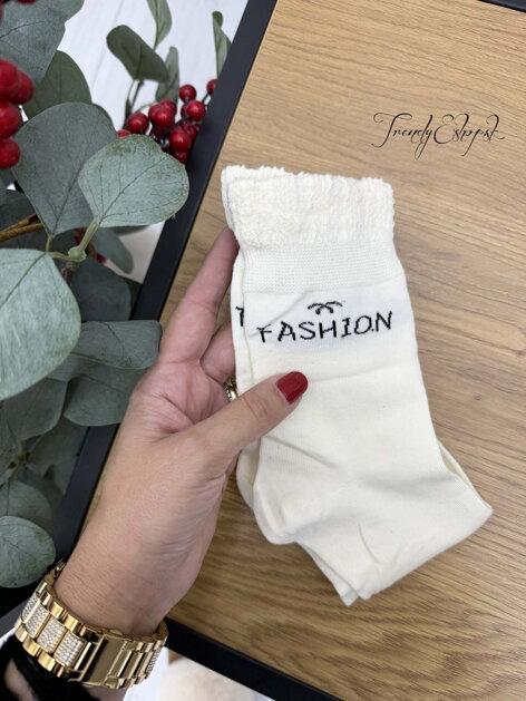 Ponožky FASHION - krémové A2483